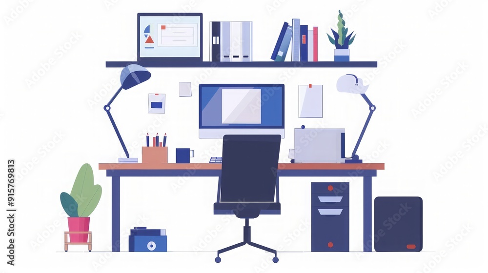 Modern Office Desk Setup with Minimalist Design Modern Office Desk Setup with Minimalist Design