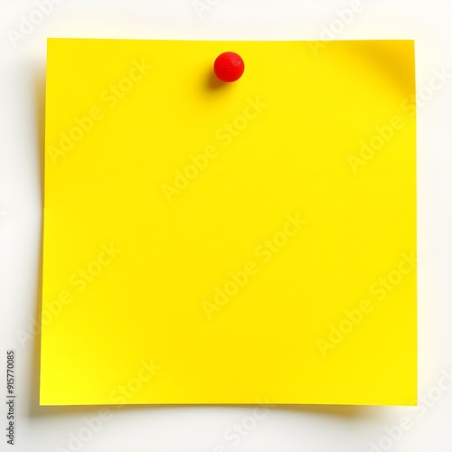 A blank yellow sticky note., isolated white background