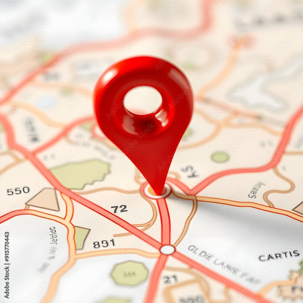 realistic 3D rendering red map location marker realistic 3D rendering red map location marker