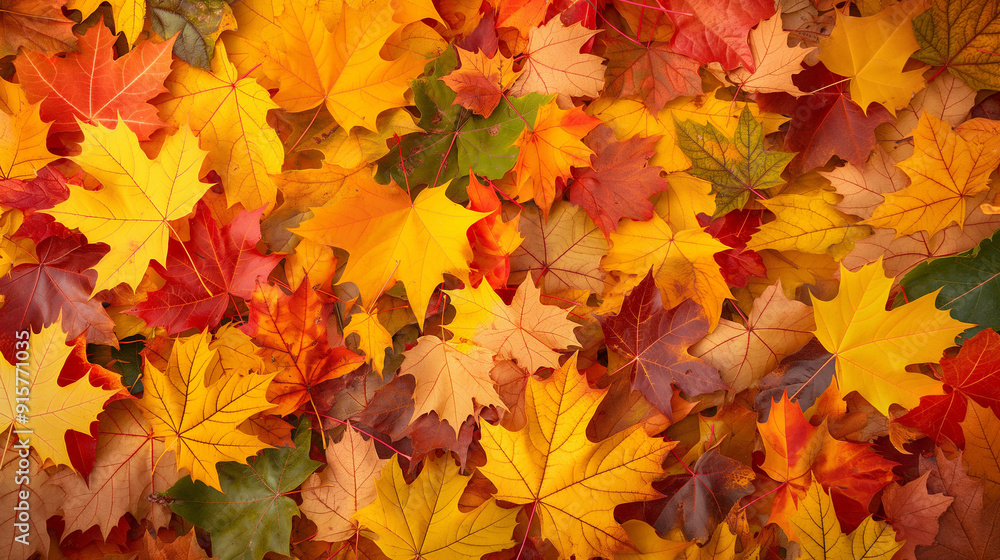 Autumn leaves background featuring vibrant carpet of colorful fallen leaves on the ground, exuding warmth and coziness. The rich hues of red, orange, and yellow create inviting seasonal scene Autumn leaves background featuring vibrant carpet of colorful fallen leaves on the ground, exuding warmth and coziness. The rich hues of red, orange, and yellow create inviting seasonal scene