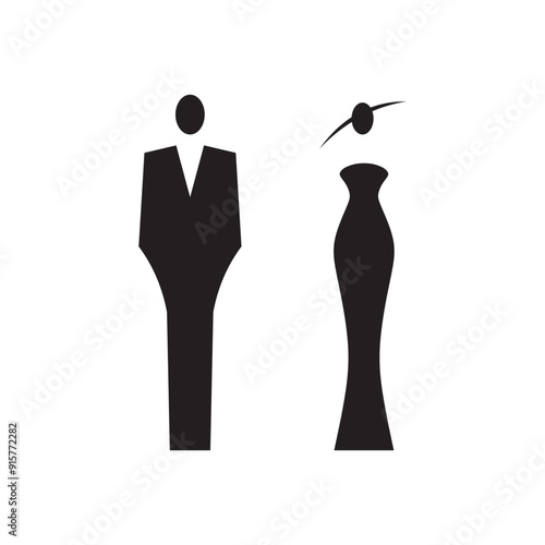 Lavatory and restroom sign for man and women isolated icon graphic vector