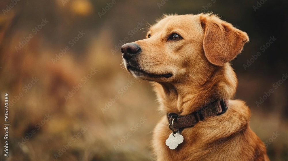 Golden Retriever Portrait in Autumn Golden Retriever Portrait in Autumn