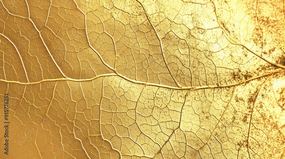 Fototapeta premium Illustration of a gold foil leaf texture