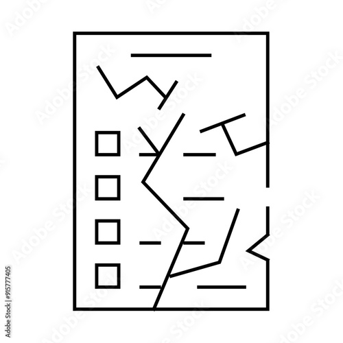 spoiled newsletter line icon vector. spoiled newsletter sign. isolated contour symbol black illustration