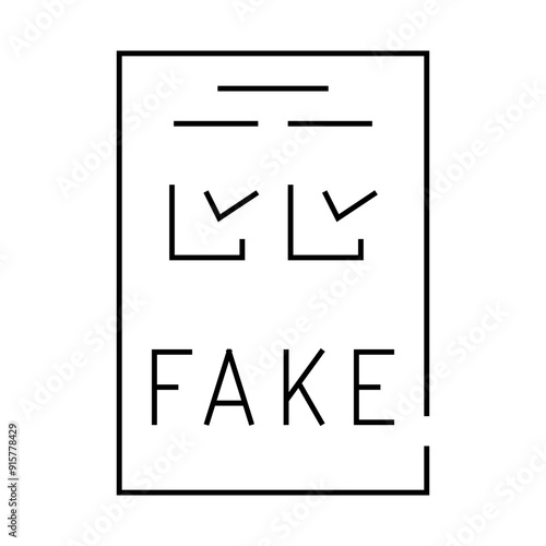 fake choose on ballot line icon vector. fake choose on ballot sign. isolated contour symbol black illustration