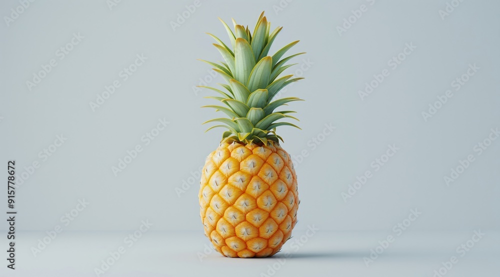 Pineapple on plain grey background. Clean and simple food concept. Image for product packaging, healthy lifestyle advertising. Banner with copy space. Pineapple on plain grey background. Clean and simple food concept. Image for product packaging, healthy lifestyle advertising. Banner with copy space.
