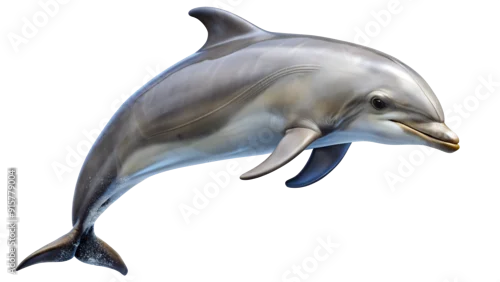 Obraz Realistic dolphin swimming gracefully, marine life, transparent background