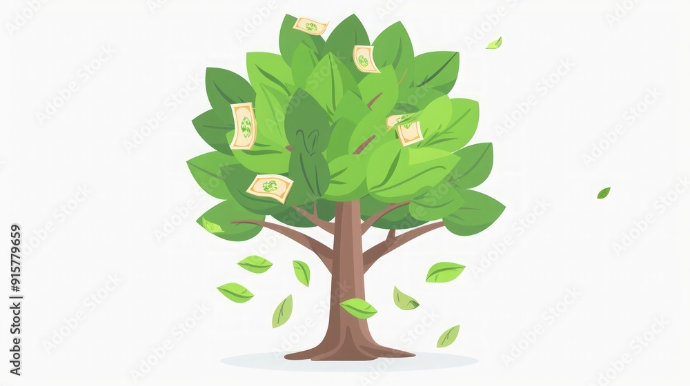 Obraz premium Money Tree: A Symbol of Financial Growth and Success