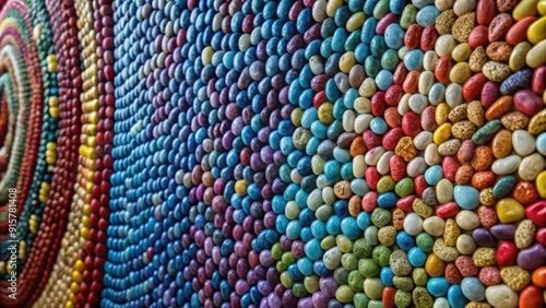 Colorful Pebble Mosaic Wall Art