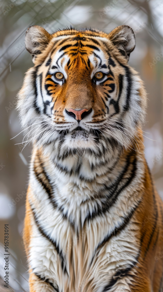 Regal tiger portrait in winter wonderland Regal tiger portrait in winter wonderland