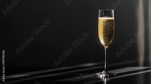 Celebration in Cristal: Toast with a glass of golden champagne