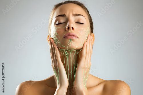 Illustration of the human lymphatic system photo