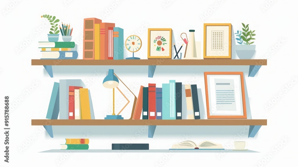 Modern Bookshelf with Desk and Plants: Interior Design Inspiration Modern Bookshelf with Desk and Plants: Interior Design Inspiration