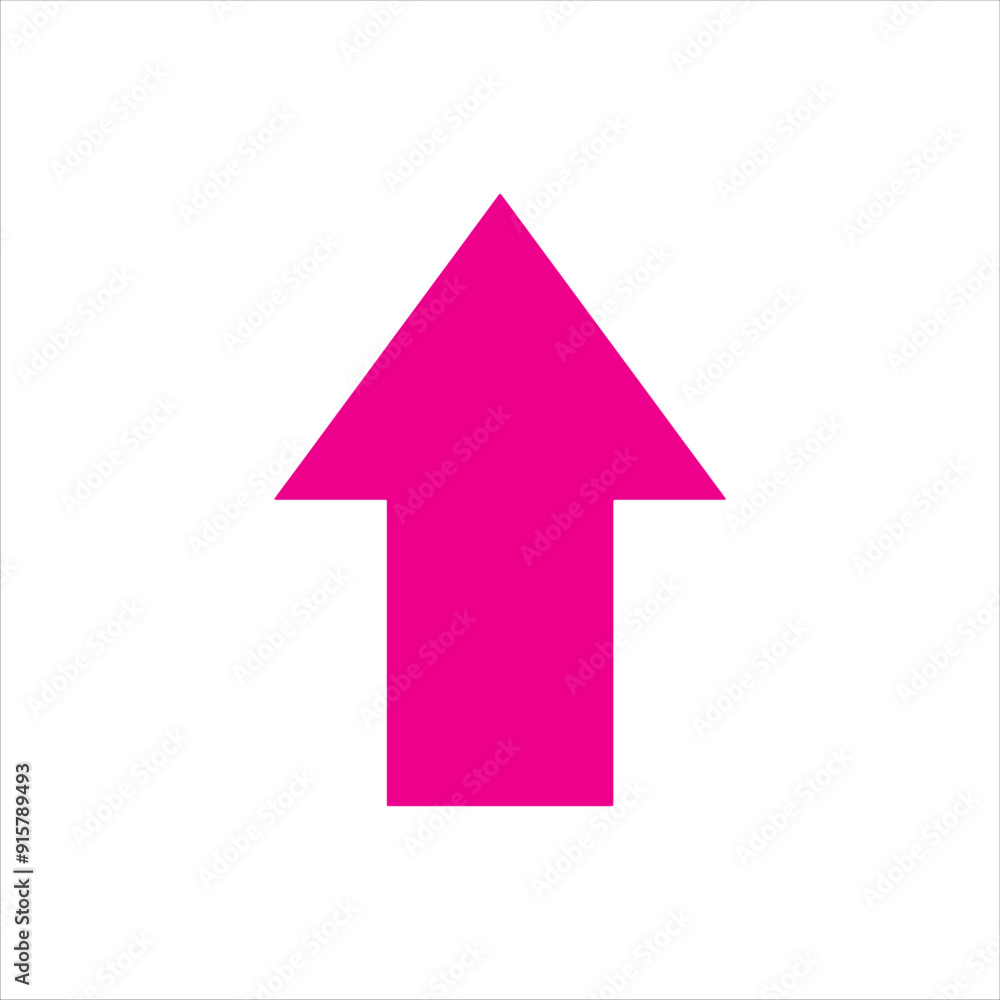 Pink up arrow icon silhouette vector illustration design on white background. Pink up arrow icon silhouette vector illustration design on white background.