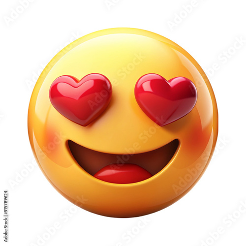 Cute Love Emoji Isolated On Transparent Background