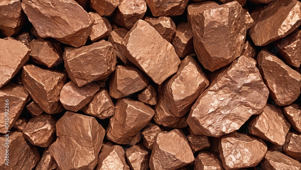 Raw Copper Ore Closeup Shot of Earthy Tones and Metallic Shine Raw Copper Ore Closeup Shot of Earthy Tones and Metallic Shine