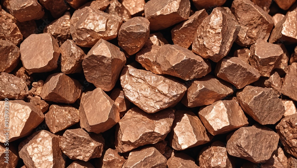 Raw Copper Ore Closeup Shot of Earthy Tones and Metallic Shine Raw Copper Ore Closeup Shot of Earthy Tones and Metallic Shine