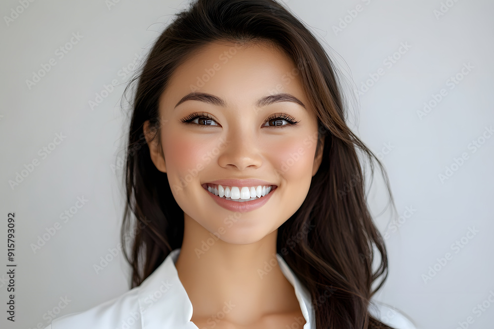 Beautiful young asian woman with clean fresh skin on white background. Face care, Facial treatment concept Beautiful young asian woman with clean fresh skin on white background. Face care, Facial treatment concept
