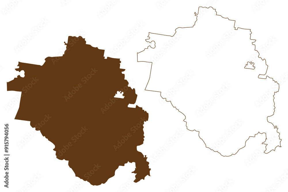 Fototapeta premium South Burnett Region (Commonwealth of Australia, Queensland state) map vector illustration, scribble sketch South Burnett map