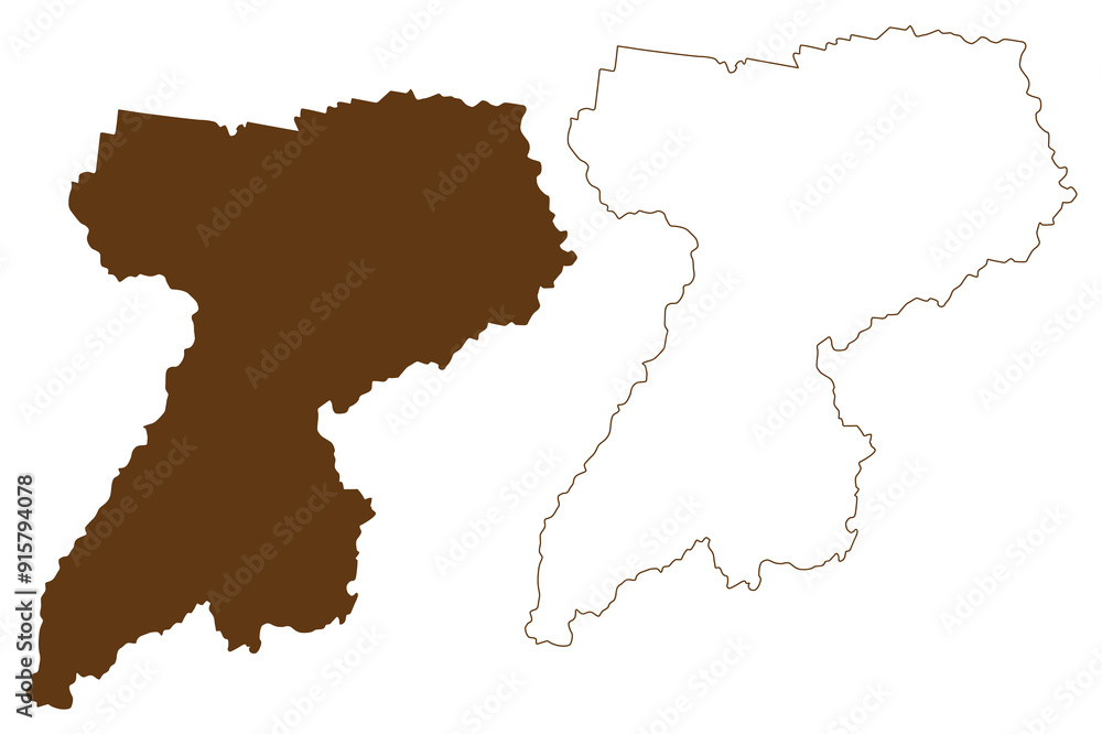 Obraz premium Southern Downs Region (Commonwealth of Australia, Queensland state) map vector illustration, scribble sketch Southern Downs map