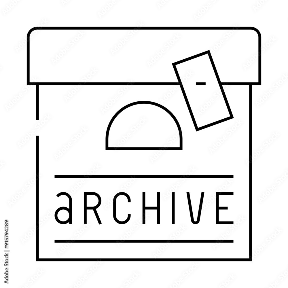 archive journalist box line icon vector. archive journalist box sign. isolated contour symbol black illustration archive journalist box line icon vector. archive journalist box sign. isolated contour symbol black illustration