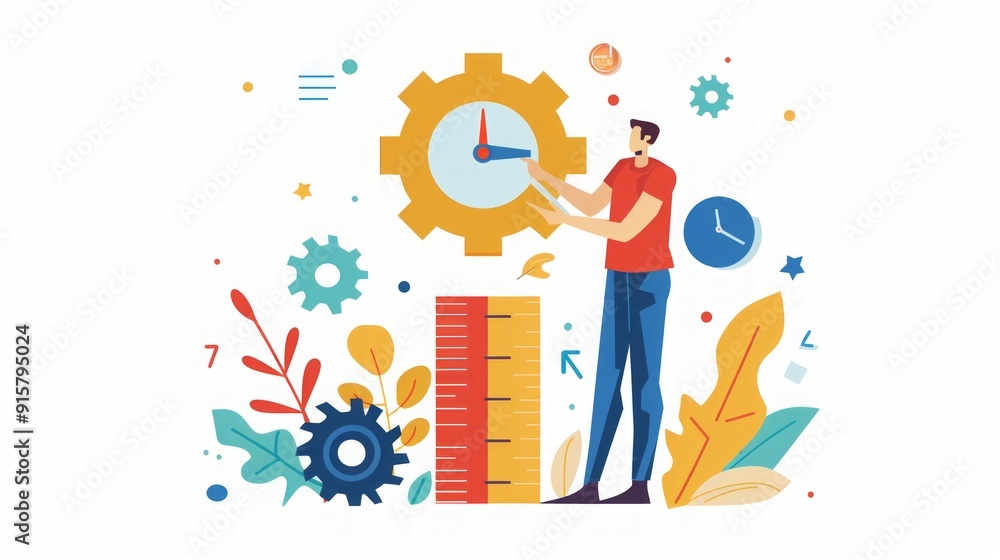Obraz premium Time Management and Productivity: A Business Illustration