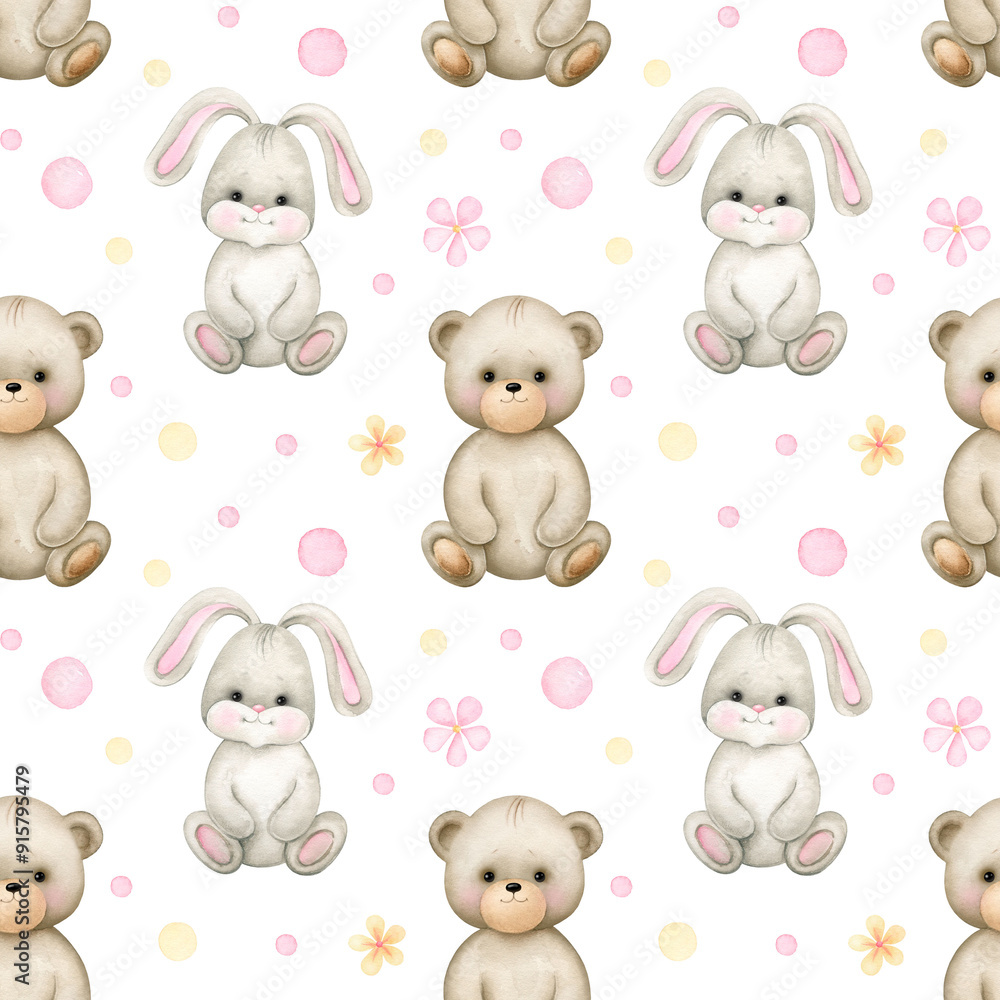 Seamless pattern with cute animals. Seamless pattern with cute animals.