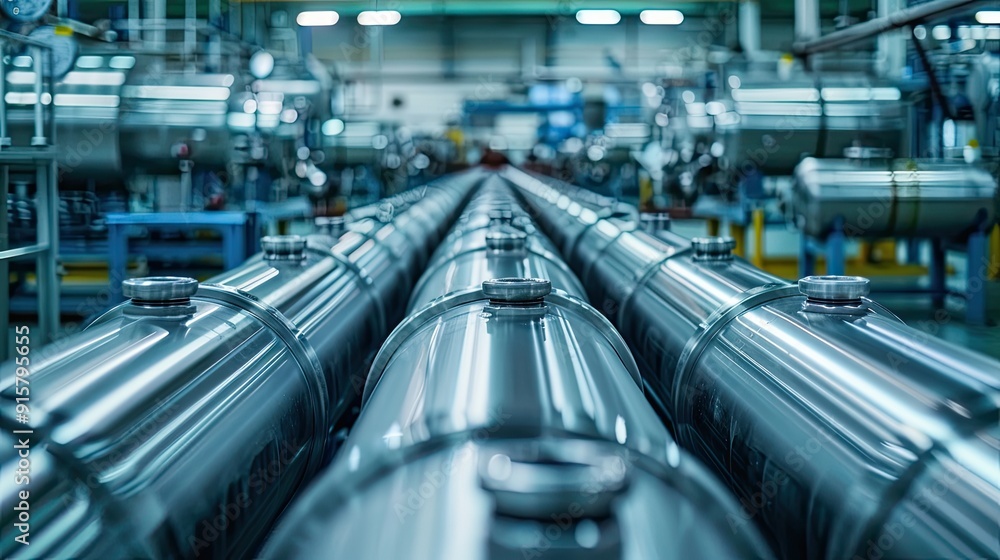 A technical room filled with galvanized or stainless steel pipes. Piping inside a modern factory. Illustration for banner, poster, cover, brochure, advertising, marketing or presentation. A technical room filled with galvanized or stainless steel pipes. Piping inside a modern factory. Illustration for banner, poster, cover, brochure, advertising, marketing or presentation.