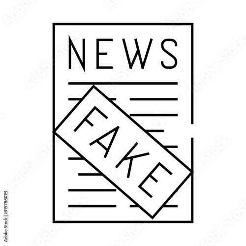 fake news line icon vector. fake news sign. isolated contour symbol black illustration
