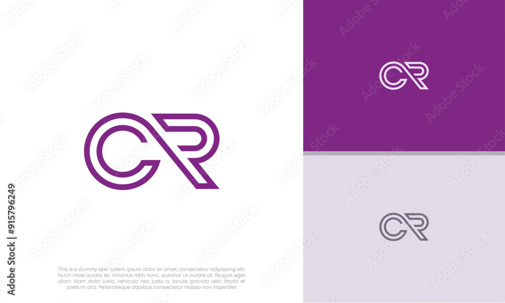Initials CR logo design. Initial Letter Logo. Innovative high tech logo template. Initials CR logo design. Initial Letter Logo. Innovative high tech logo template.
