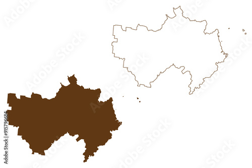 Isaac Region (Commonwealth of Australia, Queensland state) map vector illustration, scribble sketch Isaac map
