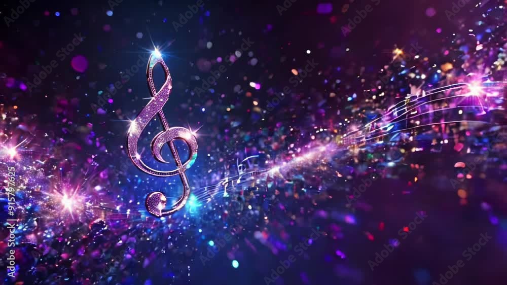 Music Background: Shiny musical notes flowing on a 3d black background, AI Music Background: Shiny musical notes flowing on a 3d black background, AI