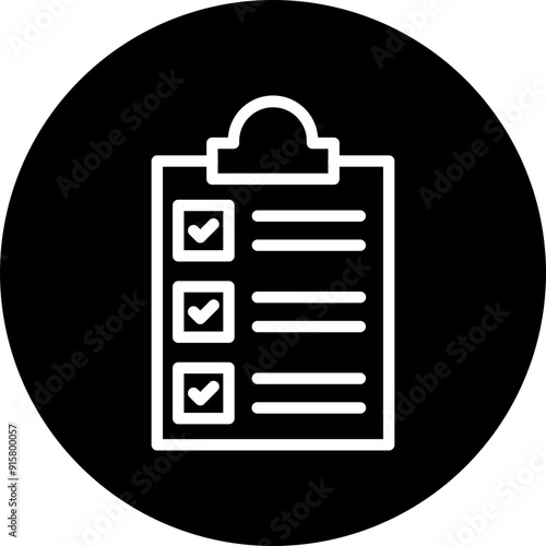 Checklist Vector Line White Circle Black