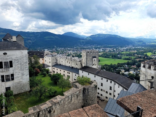 Tablou pe pânză Overlooking Salzburg: A Serene View from Hohensalzburg Fortress