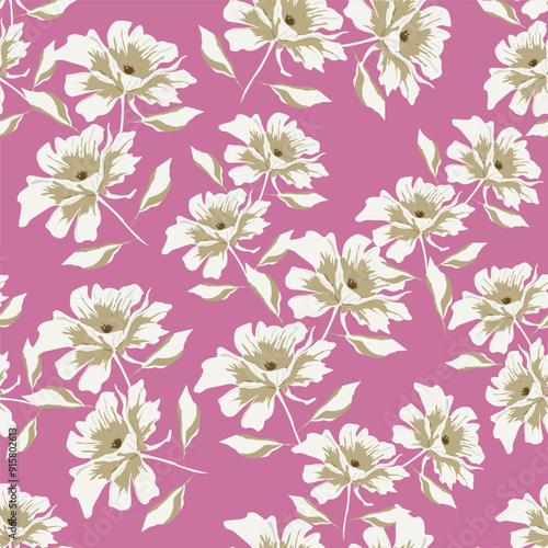 Wallpaper Mural floral seamless pattern Torontodigital.ca