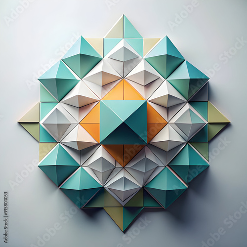 Abstract Geometric Elements Background. 3D Rendering Objects Shapes: spheres, cone, tube, box. Minimalism Still Life Style