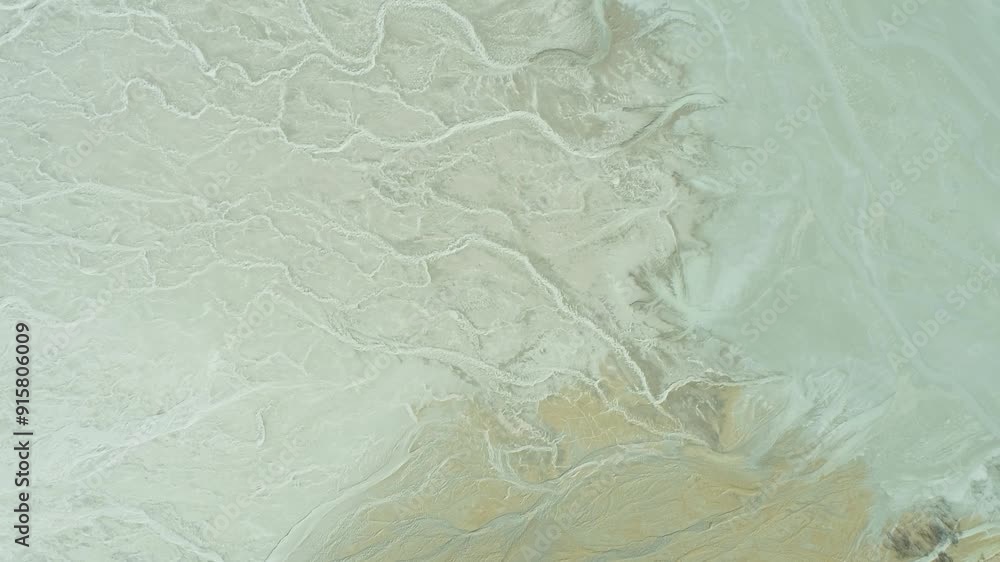 Abstract shapes from above - Tailings Dam Mine site Abstract shapes from above - Tailings Dam Mine site