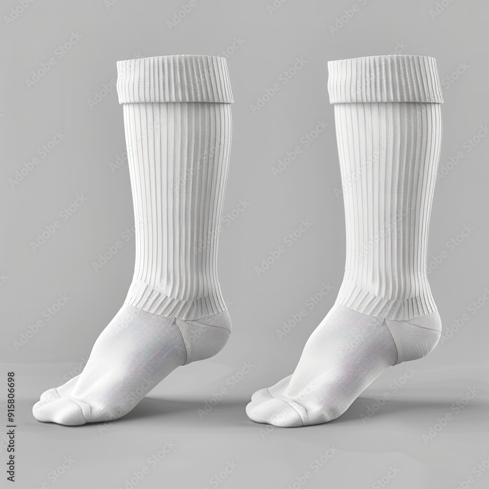 A cozy morning at home with fresh white socks resting on a wooden floor A cozy morning at home with fresh white socks resting on a wooden floor
