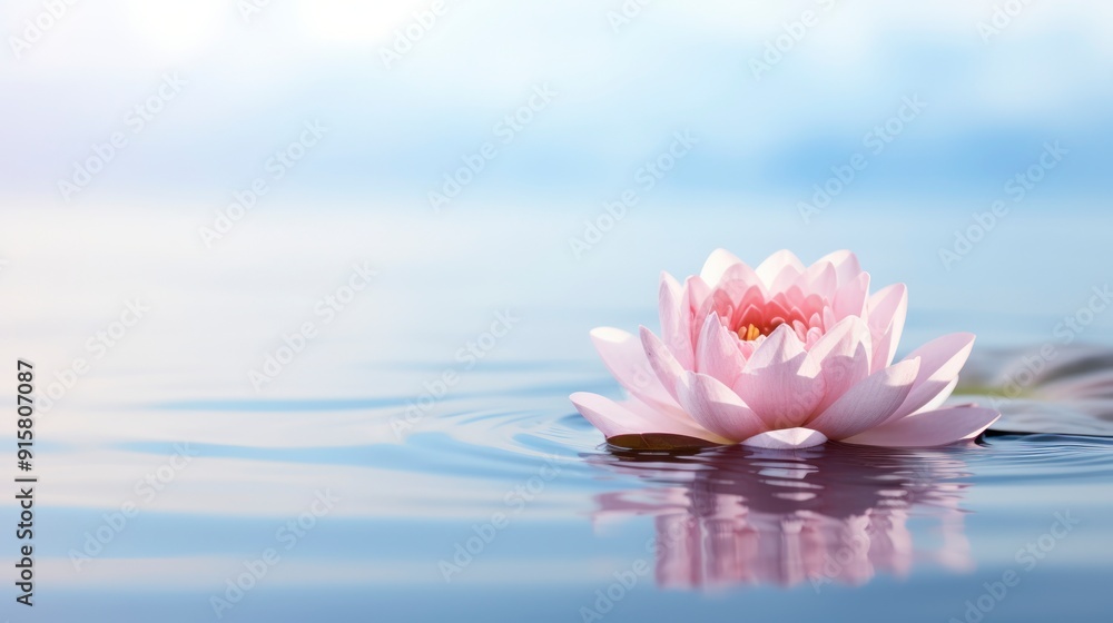 © Voilla - Beautiful lotus flower on the water with copy space for background © Voilla - Beautiful lotus flower on the water with copy space for background
