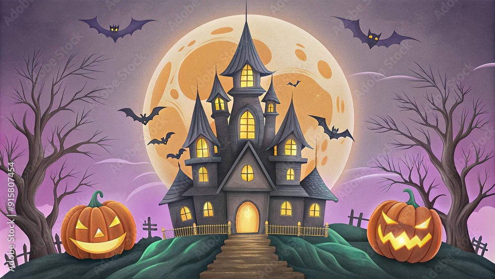 Fototapeta premium Halloween Celebration Background Design illustration