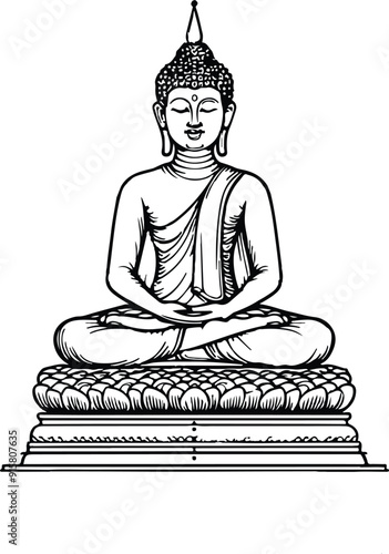 Buddha statue outline