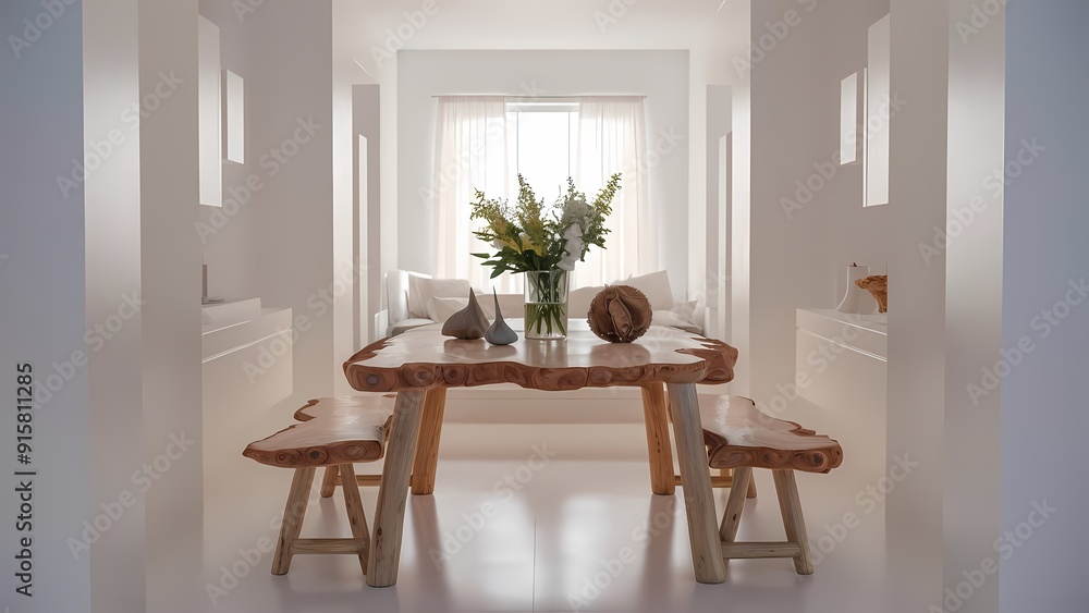 Mock Up Frame In Home Interior Background, White Room With Natural Wooden Table and Decor, 3d Render, Vector illustration Mock Up Frame In Home Interior Background, White Room With Natural Wooden Table and Decor, 3d Render, Vector illustration