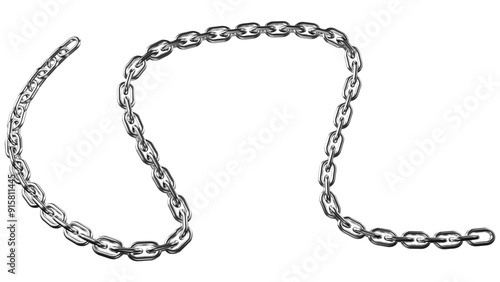 3d metal chain rendre with transparent background saved as PNG .
