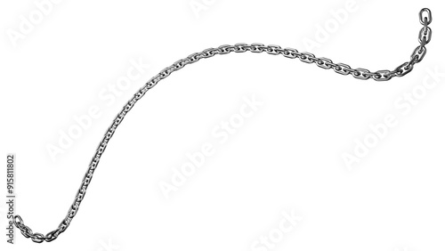 3d metal chain rendre with transparent background saved as PNG . 