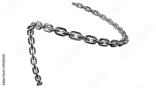3d metal chain rendre with transparent background saved as PNG .
