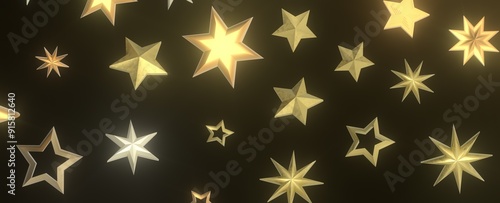 Starlit Christmas Plummet: Spectacular 3D Illustration Showcasing Descending Holiday Star Clusters