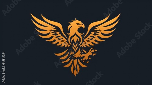 A Vector Logo Emblem Featuring Powerful Eagle Wings