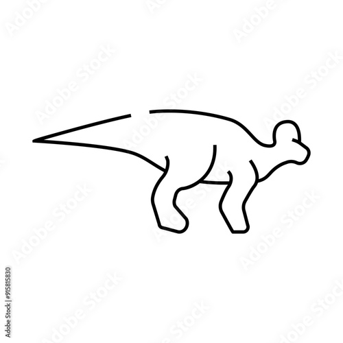 lambeosaurus dinosaur line icon vector. lambeosaurus dinosaur sign. isolated contour symbol black illustration photo