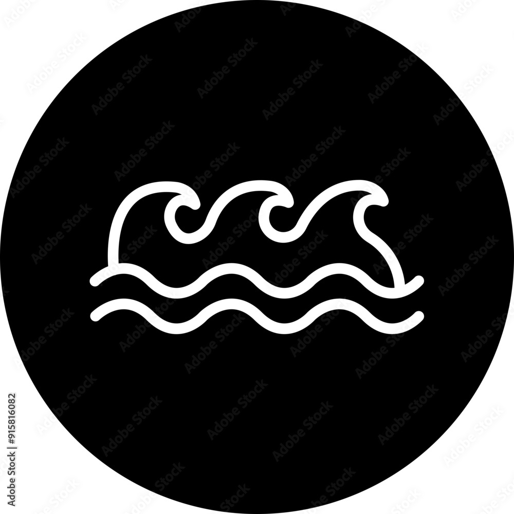 Wave Pool Vector Line White Circle Black Wave Pool Vector Line White Circle Black
