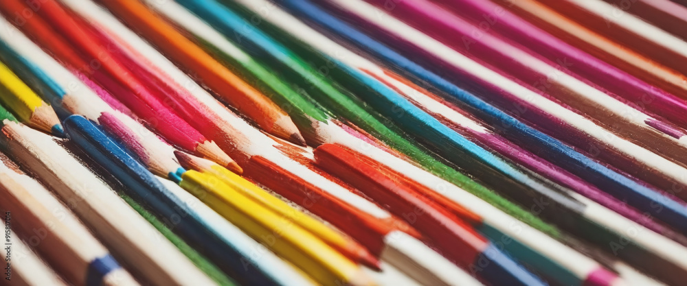 illustrative and colorful illustration of crayons and pencils in bright colors on white paper illustrative and colorful illustration of crayons and pencils in bright colors on white paper